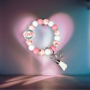 Love Yourself Beaded Wristlet Keychain